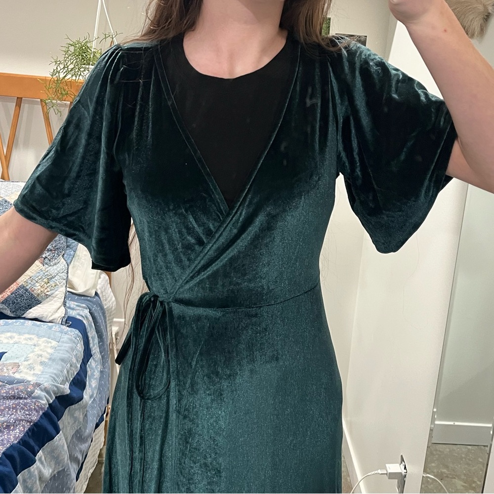 Baltic Born Deep Green Velvet Maxi Dress - Picture 2 of 6